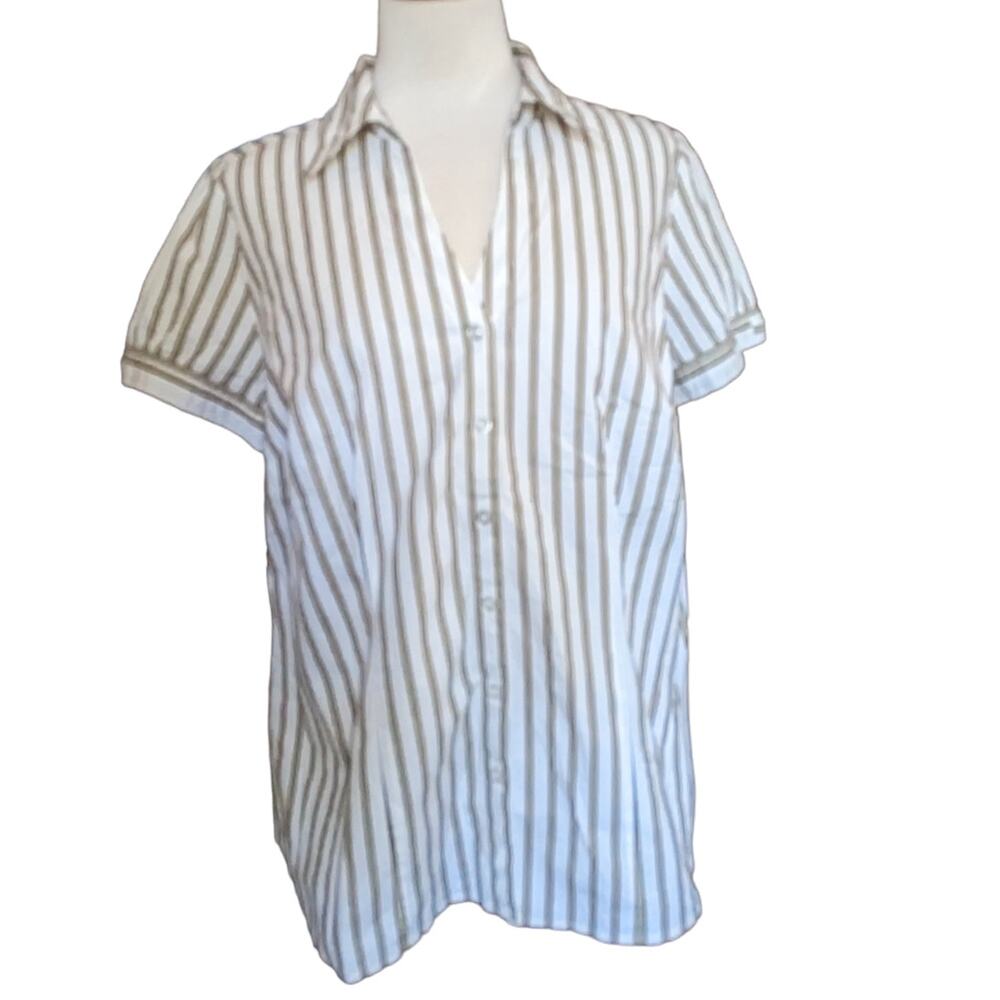 Lane Bryant button up pin striped top 14/16